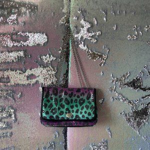 Betsey Johnson Animal Print Sequin Purse